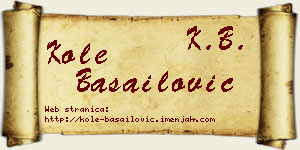 Kole Basailović vizit kartica